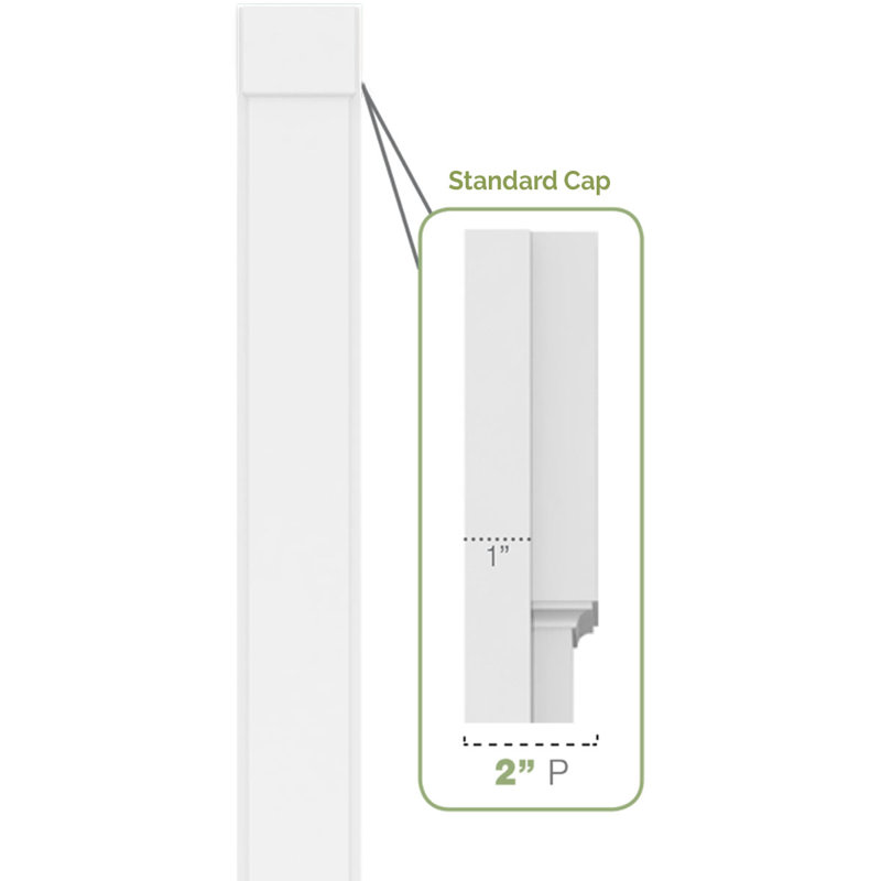 Pilastre surélevé en PVC TruCruft (la paire), 102 po, 9", Base et chapiteau standards