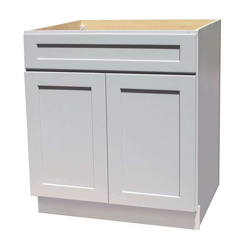 Hallatrow Gray Shaker Sink Base Cabinet, 34.5" H x 30" W x 24" D