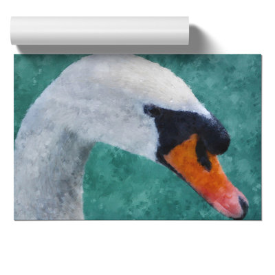 White Swan Painting - Frameless Print
