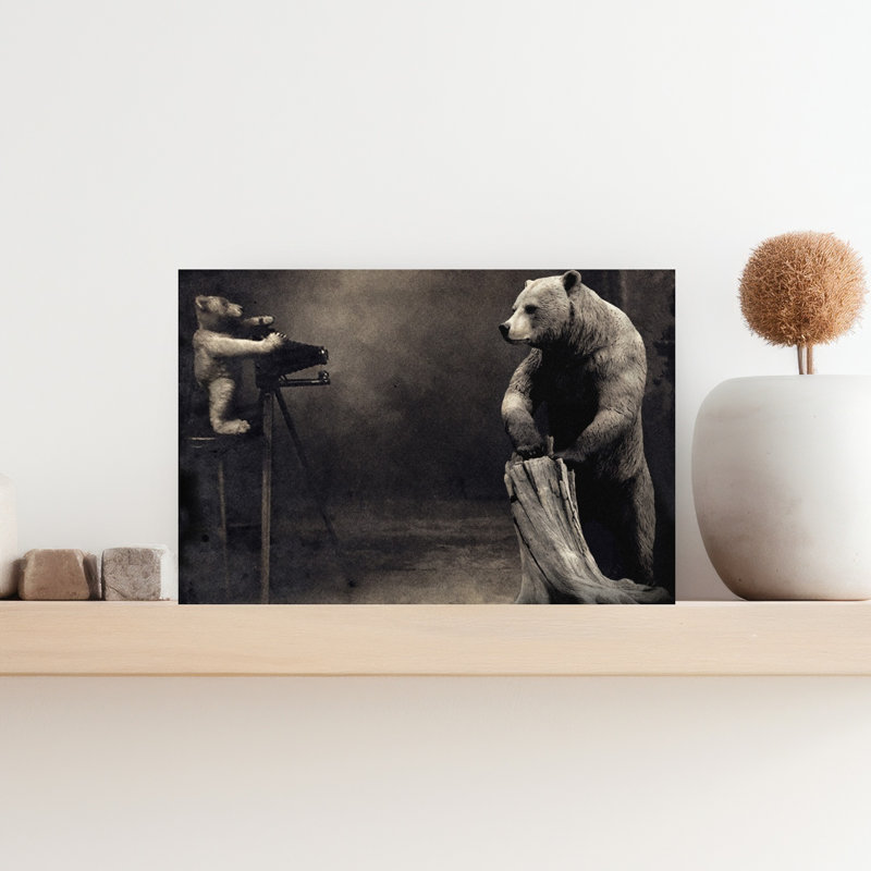 «Whimsical Bear», reproduction d'art mural, animal sauvage, 12" H x 18" W