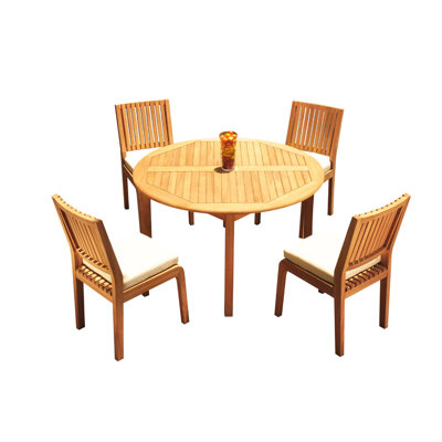 Ensemble repas 5 pièces teck Mastin