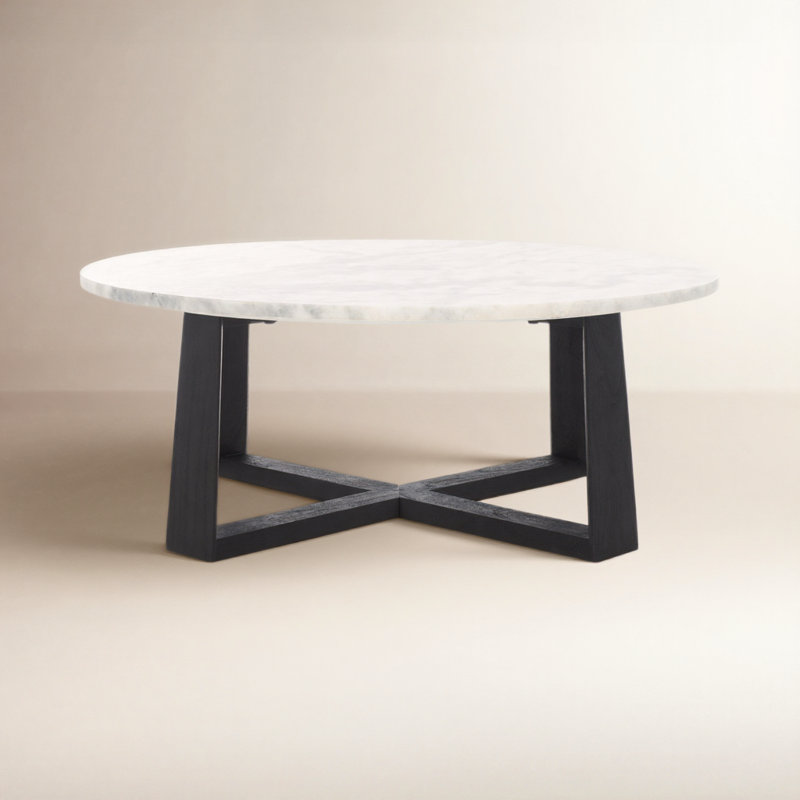Baudelaire Marble Top Coffee Table, Black, White Gray Marble