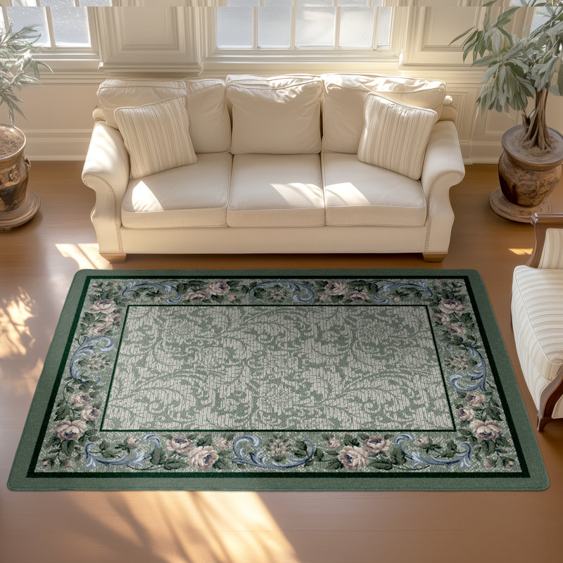 Tapis péridot damassé rose Innovations, Rectangle 3 pi 10 po x 5 pi 4 po