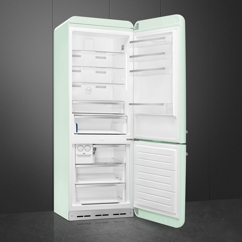 SMEG 27.8" Bottom Freezer 16.26 cu. ft. Energy Star Refrigerator, Pastel Green, Left Handed