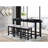 4Pc Counter Height Dining Set Black Finish Counter Height Table W Drawer Built-In USB Ports Power Outlets And 3 Stools Casual Dining Furniture-1565260791-1565260790-1565259786