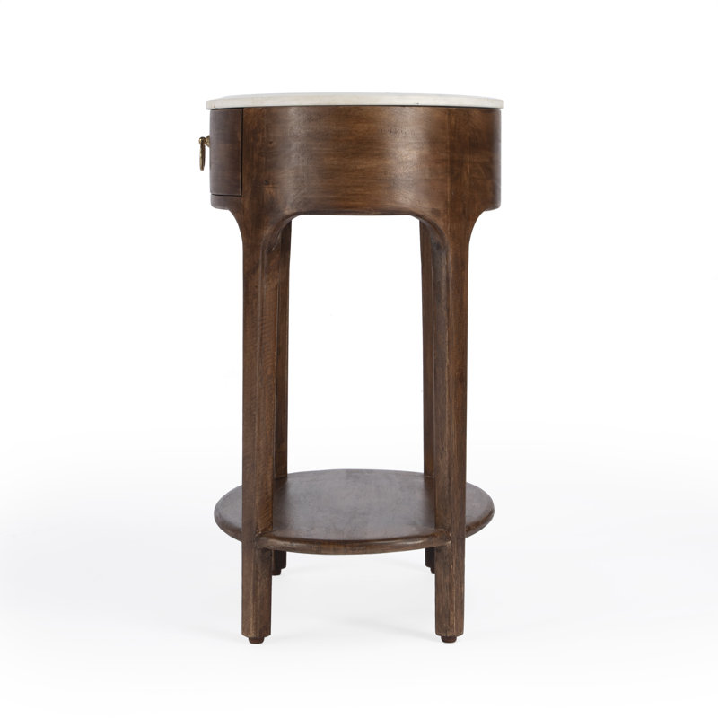 Ellen Marble Nightstand, Walnut