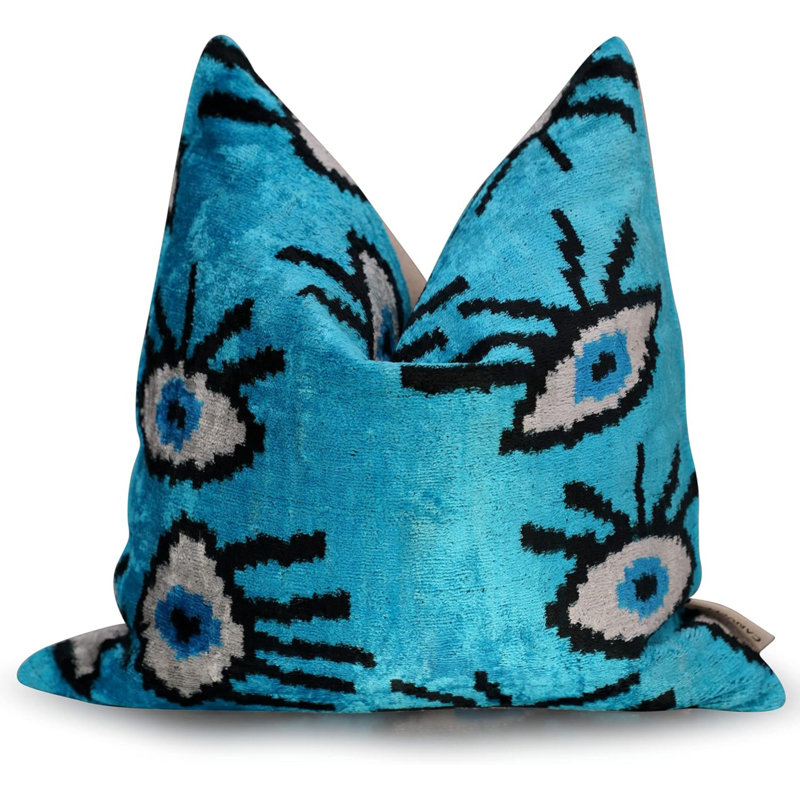 Velvet Square Pillow Cover & Insert, Teal