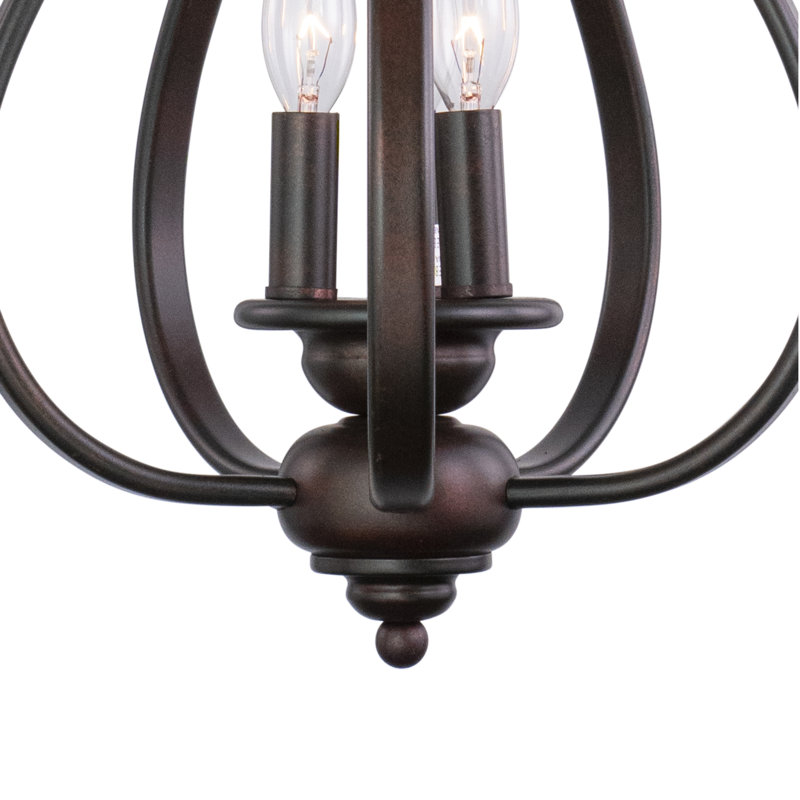 Lustre de type lanterne en forme de larme à trois lumières Macalla, Bronze royal