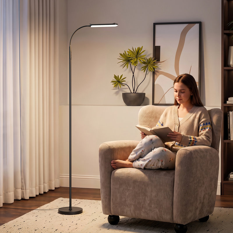 69" LED Dimmable Gooseneck Floor Lamp, Reading Floor Lamp with Remote & Touch Control