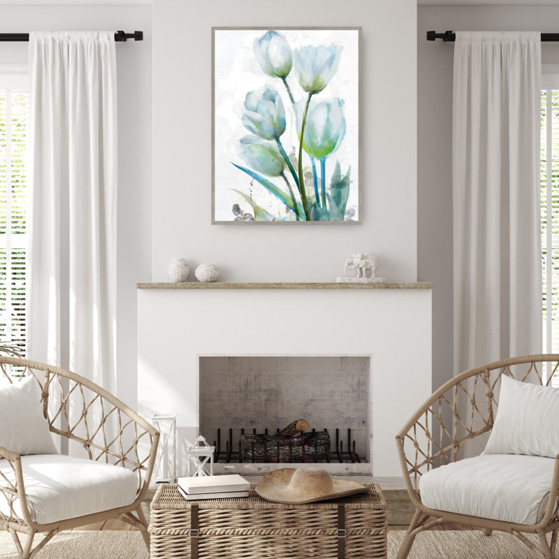Large Red and White Tulip Canvas Art Print