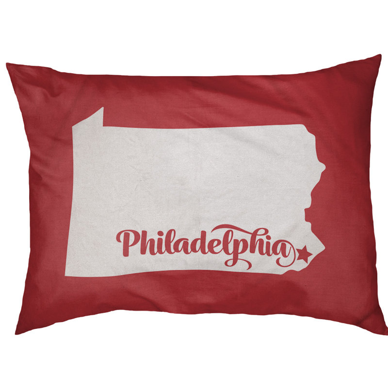 Coussin d'extérieur pour chien Home Sweet, Petit (l 28 po x P 18 po x H 6 po), Rose, Philadelphia Pennsylvania Outdoor Dog