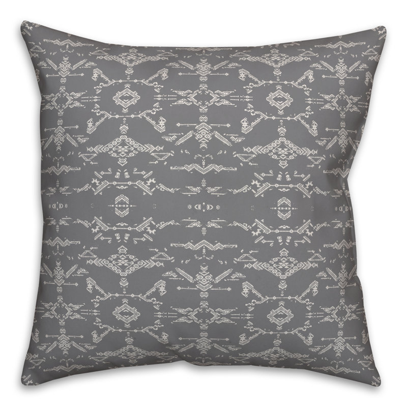  Coussin Faded, Gris / Blanc, 20 po x 20 po