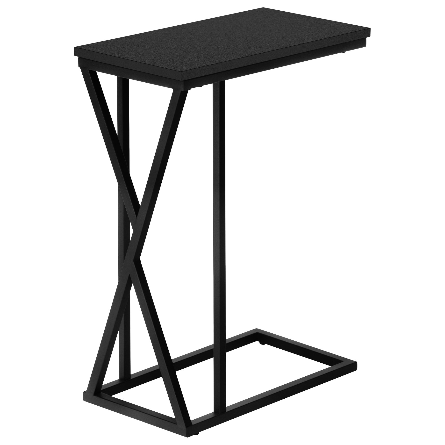 17 Stories Contemporary Side Table With Slidable Base For , Black Metal ...