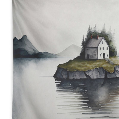 Tapisserie en polyester sur une île avec des punaises