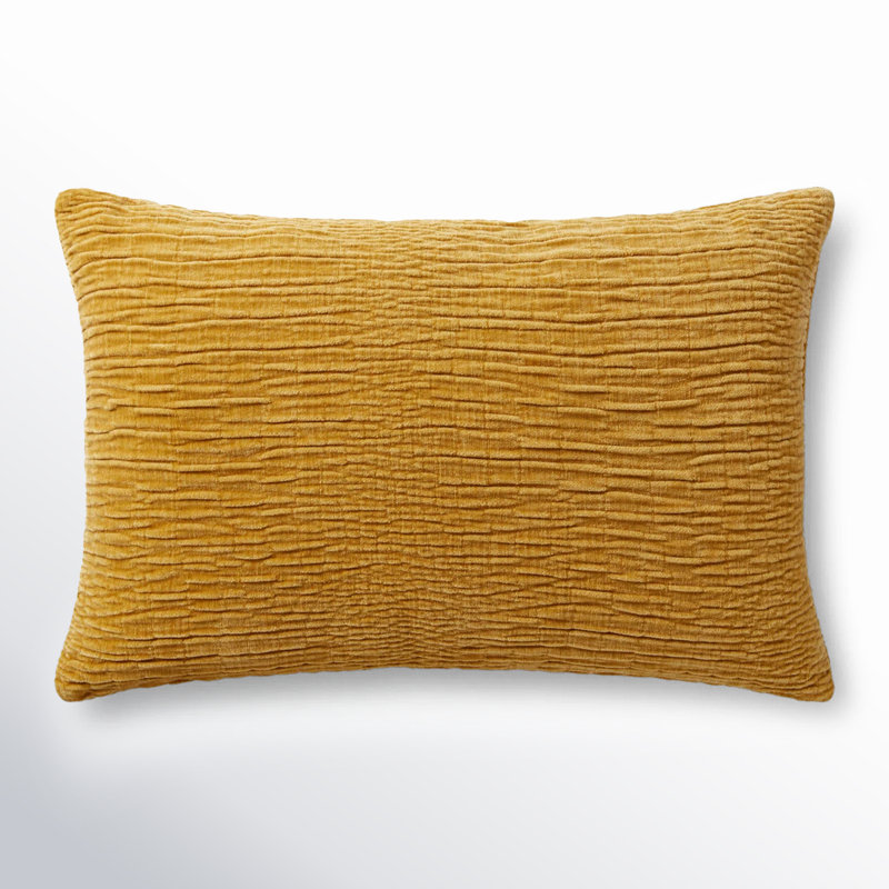 Housse et insert de coussin texturé réversible Edan, H 13 po x l 21 po, Or, Polyester/ Bourre en polyester