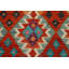 Tapis kilim en laine à tissage plat orange 8 x 12
