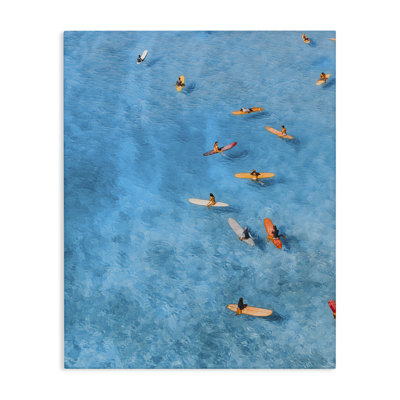 « Surfeurs tranquilles sur la mer » sur toile, création de Jesse Keith
