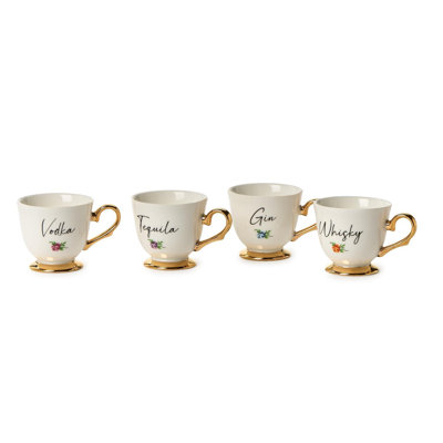 Ensemble de 4 verres à liqueur en verre à thé
