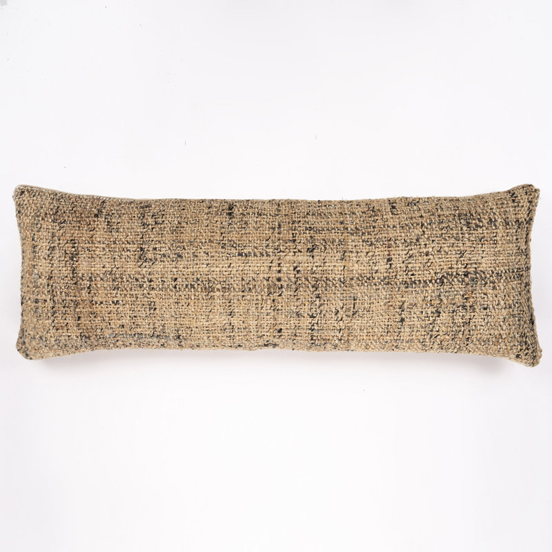 Natural Jute and Cotton Extra-Long Bolster Pillow