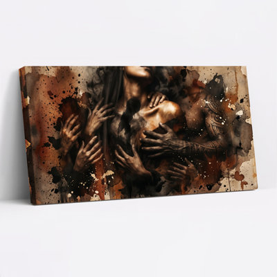Ensemble de 1 tableau abstrait sombre sur toile
