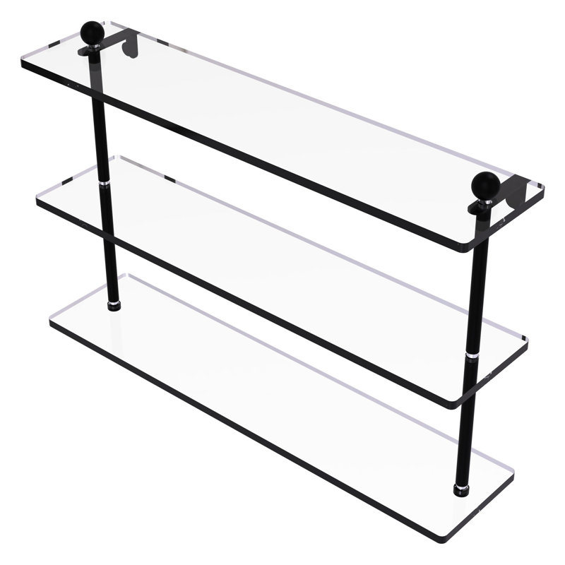 Morosini 3 Piece Tiered Shelf, 22", Matte Black