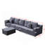 Canapé modulaire profond en velours côtelé avec porte-gobelets, aucun assemblage requis-1678622351