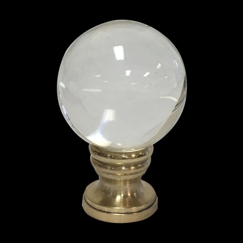 Faîteau de lampe boule de cristal, Base en laiton poli