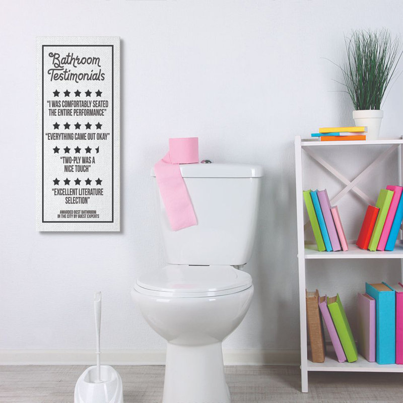 Motif de salle de bain, cinq étoiles, impression sur toile, H 30 po x l 13 po x P 1,5 po, Toile tendue