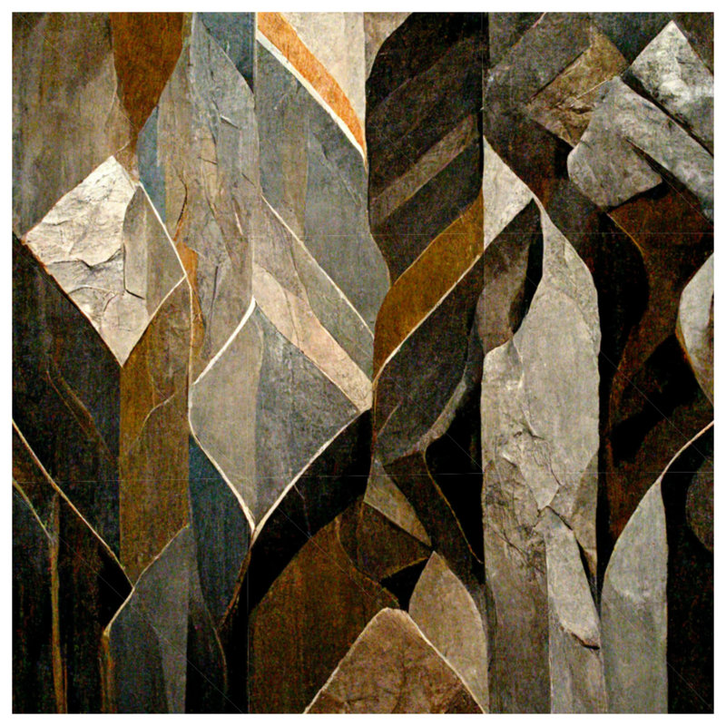 Tapisserie murale abstraite - art mural, H 68 po x l 80 po avec 4 œillets