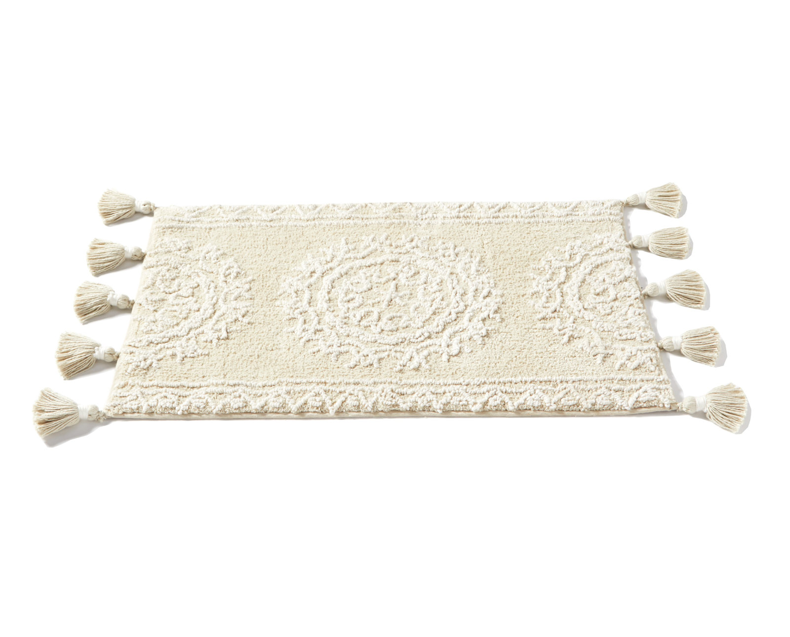 Etta Cotton Bath Rug, 17" W x 24" L, Tan