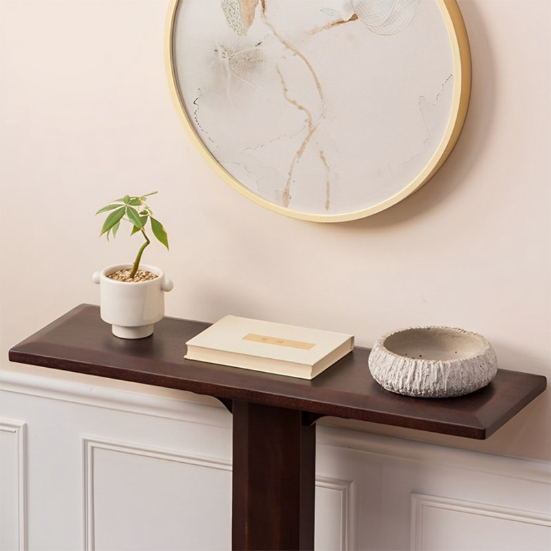 Console Minimalist Art, Bois brun foncé, H 31,5 po x l 31,5 po x P 9,84 po