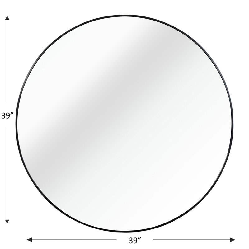 Veleer Mirror, Black, 39" x 39"