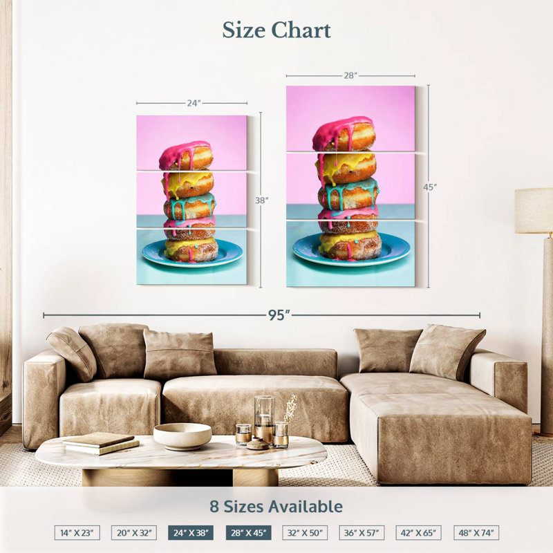 Yarlin Frosted Doughnut Stack, 38" H x 24" W