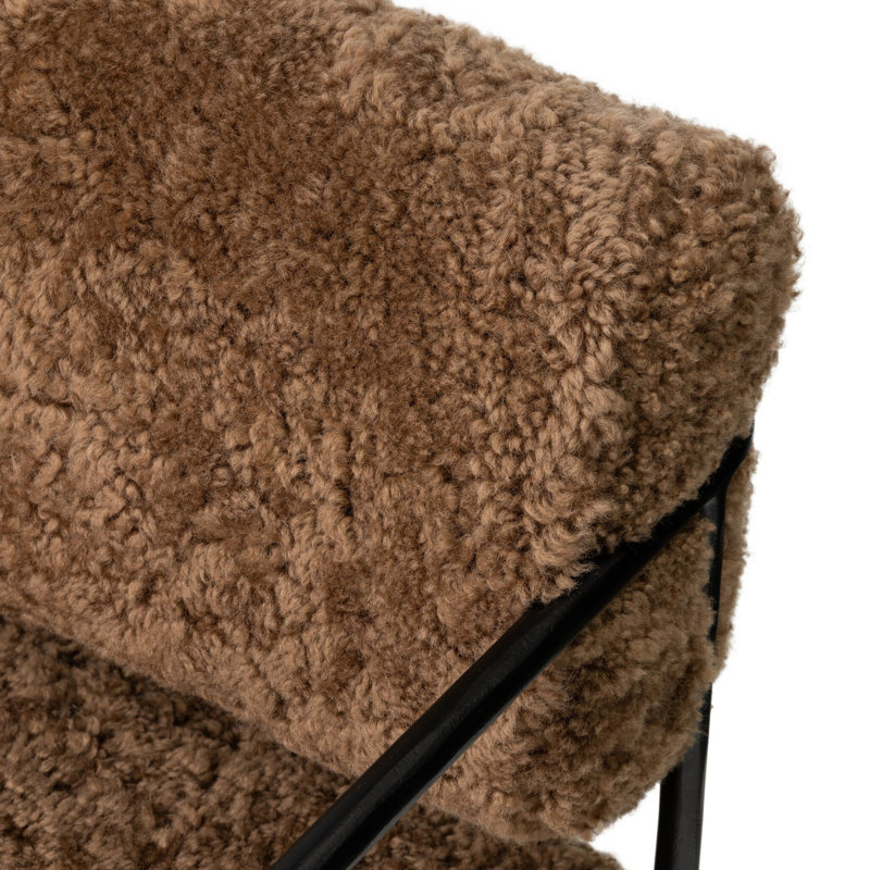 Fenn Chair-Champagne Mongolian Fur, Amber Shearling