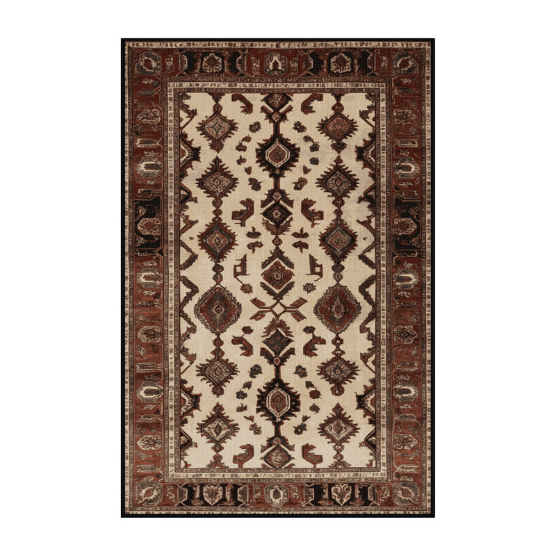 Tapis persan noir lavable à la machine, Tapis de couloir 2 pi x 5 pi