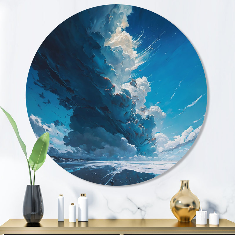 Nuage dans le ciel, peinture abstraite, H 16 po x l 16 po x P 1 po