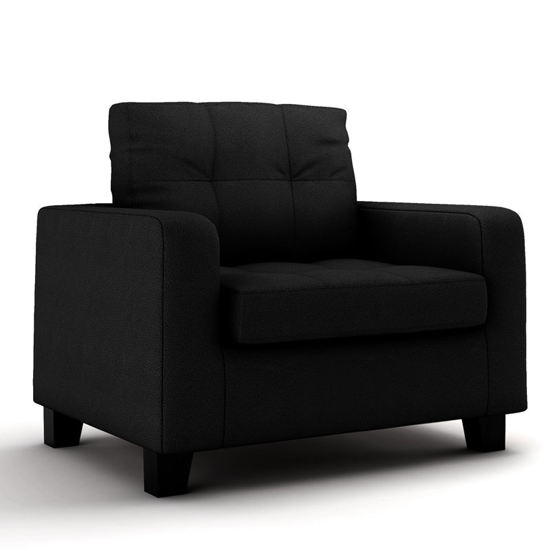Northville Faux Leather Armchair, Black