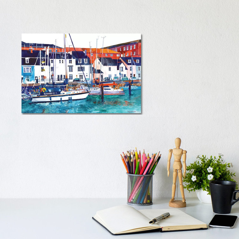 Port In Weymouth by Maja Wronska - Wrapped Canvas Gallery-Wrapped Canvas Giclée, 20.32cm H x 30.48cm W