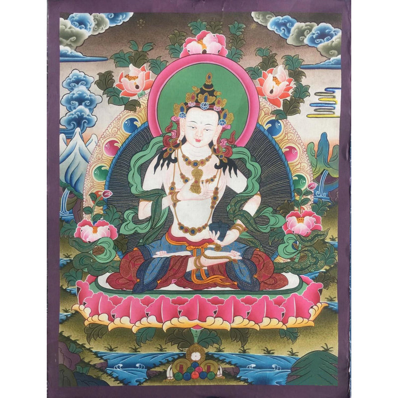 Vajrasattva Thangka (Thangka sans brocart)