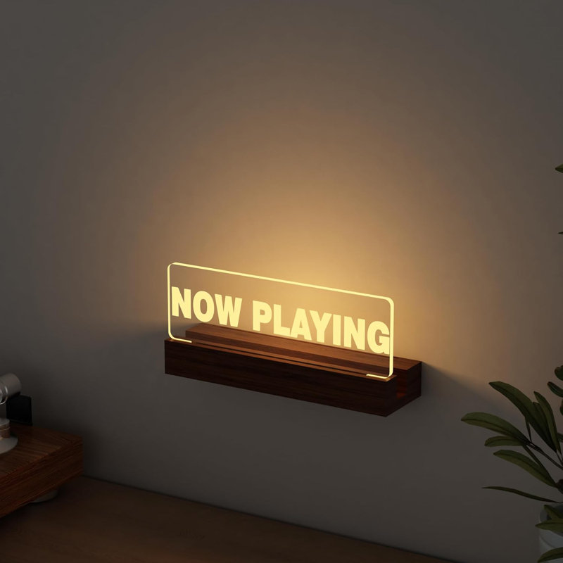Light Up Now Playing Vinyl Record Stand Wall Mount,Rectangular Now Playing Wall Mount