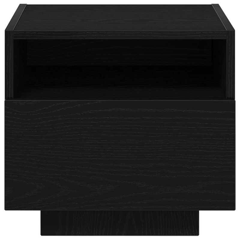 Bedside Cabinet Compact Storage, Black Oak