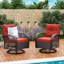 Chaise berçante et pivotante pour 2 personnes avec coussins et table d'appoint Rauridh-1837292827