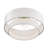 3 Light Soft Gold Large Semi-Flush With Hand Crafted Off-White Color Fabric Hardback Shades-360745742