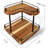 Wooden Spice Rack Organizer Lazy Susans Rotating Countertop 2 Tiered Display Shelf Kitchen Adjustable Height Spinning Spice Rack 11.8INCH Large Capacity Pine Wooden-2053652283