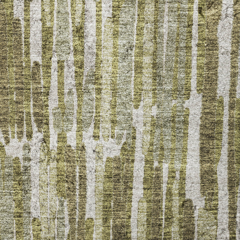 Tapis à poils longs lavable à la machine de qualité supérieure ADS739, Olive, 5' x 7'6"