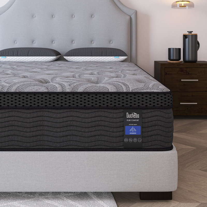 Matelas hybride mi-ferme 12 po avec mousse viscoélastique gélifiée rafraîchissante, Lit double, 12"