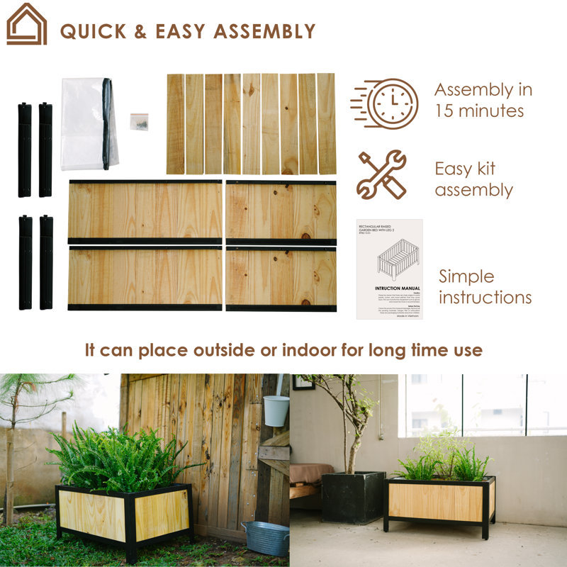 Madicyn Raised Garden Bed, Light Brown