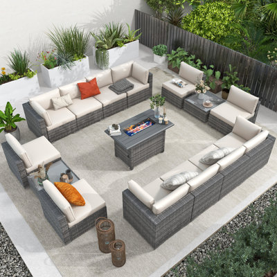 12 - Person Outdoor Seating Group With Cushions