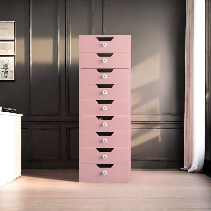 Commode 9 tiroirs Nuaymah, Rose