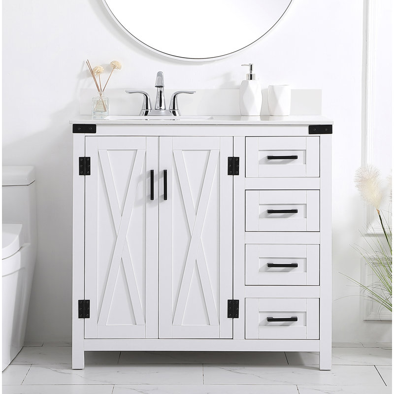 Ensemble de meuble-lavabo simple 36 po Slayton, Blanc